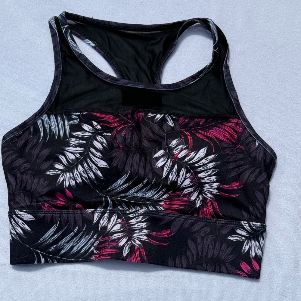 FABLETICS Floral Black Sports Bra